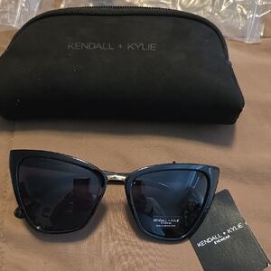 Kendall & Kylie Sleek Black Cat-Eye Sunglasses